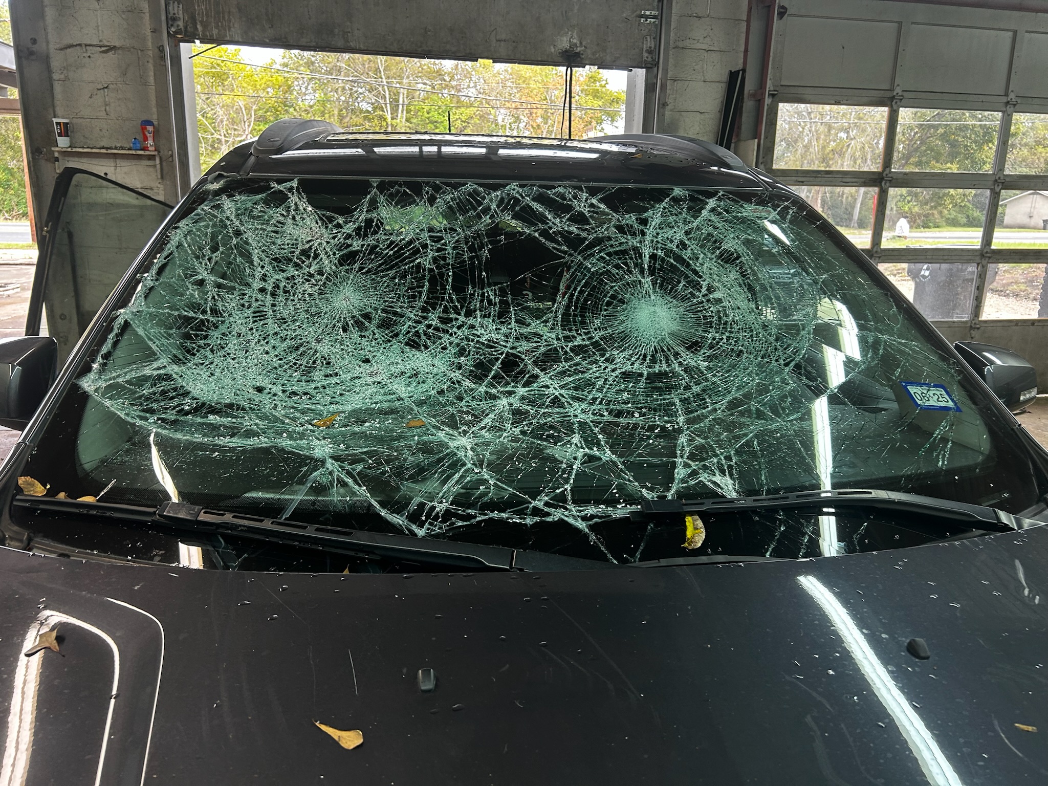 Broken Windshield Before Repair